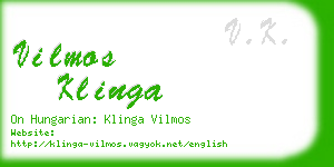 vilmos klinga business card